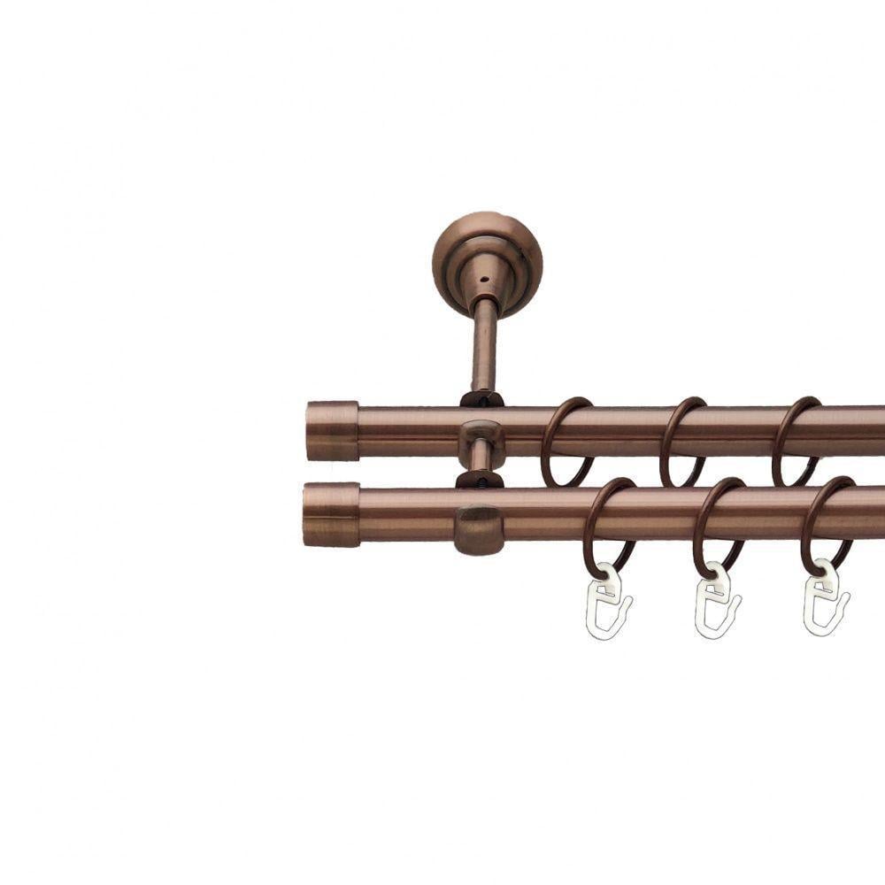 Карниз трубчатый двухрядный Orvit Заглушка открытый 19/19 мм 300 см Медный (000-7605) - фото 1 Карниз трубчатый двухрядный Orvit Заглушка открытый 19/19 мм 300 см Медный (000-7605) - фото 1