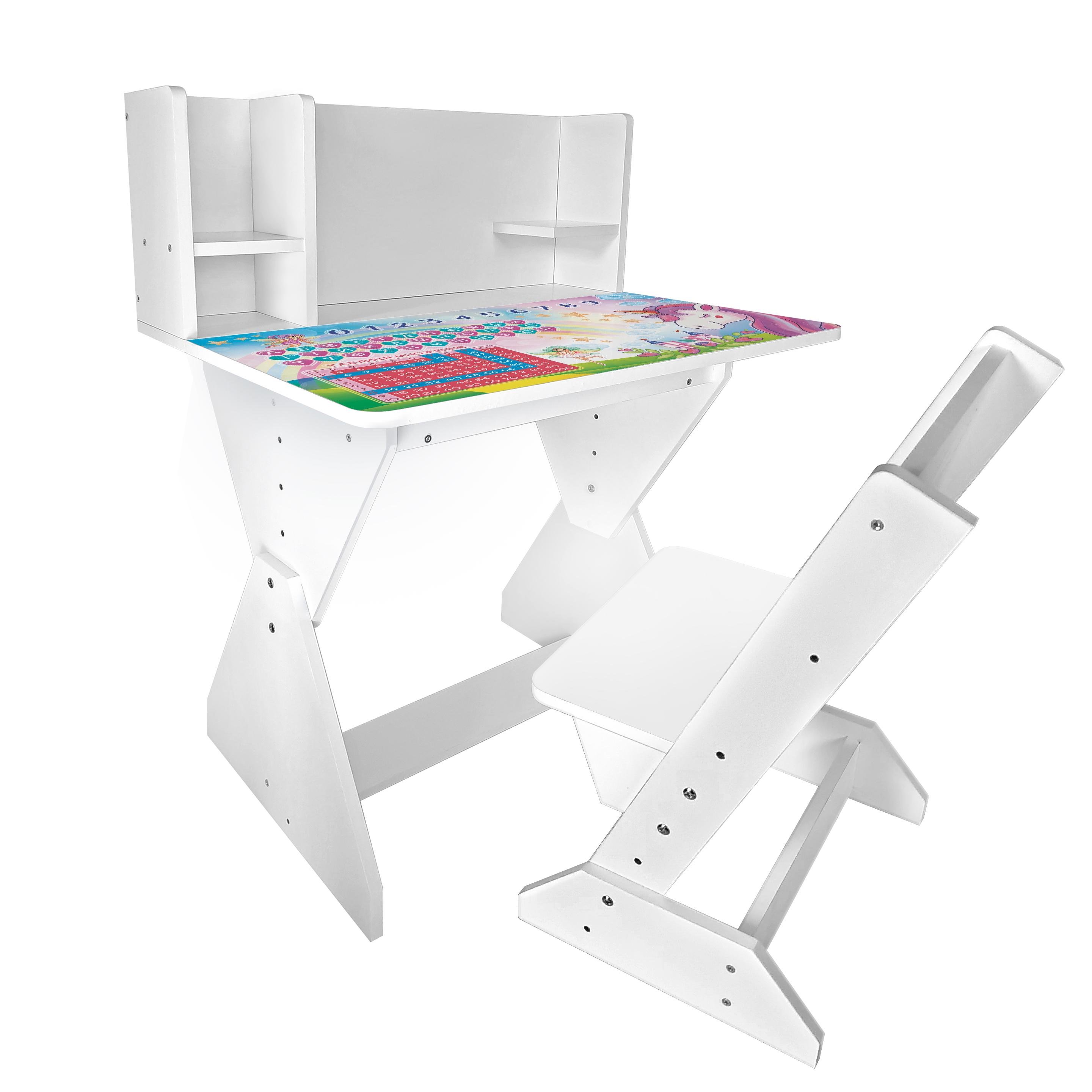 Парта зі стільчиком Єдиноріг П03зі збільшеною стільницею для навчання з ноутбуком (251126) - фото 1