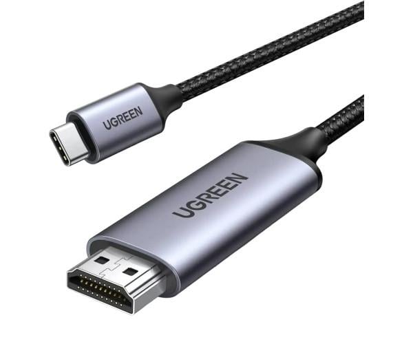 Кабель видео Type-C to HDMI UGREEN MM142 Male to Male Cable Aluminum Shell 1,5 м Gray/Black