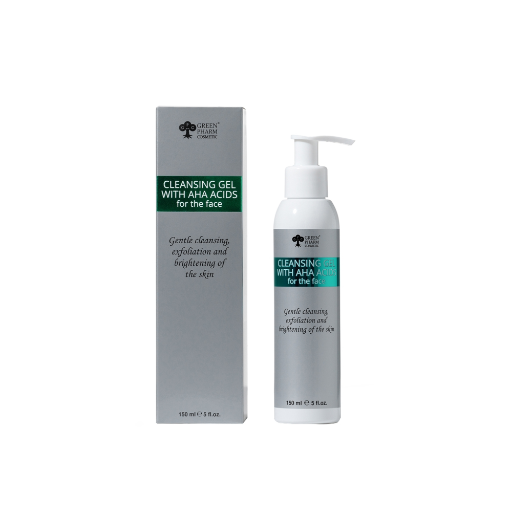 Гель для вмивання з AHA кислотами Green Pharm Cosmetic Cleansing Gel With AHA Acids 150 мл
