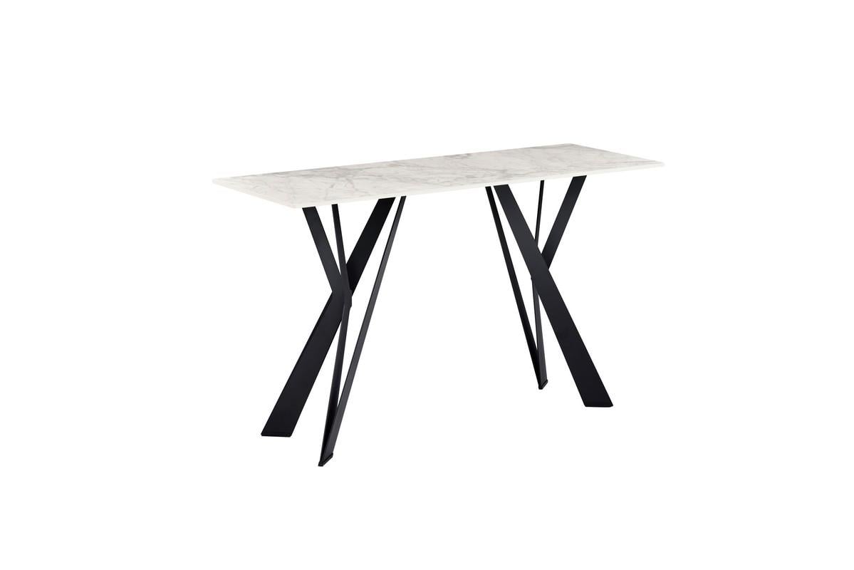 Консоль Vetro Mebel Тео керамика/метал Бьянко каррара/Черный (Teo-console-bianko-kararra/black)