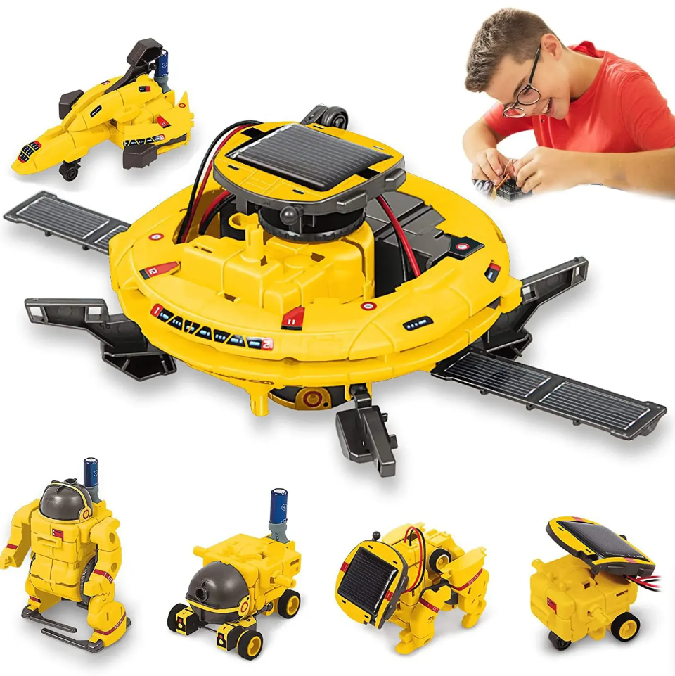 Конструктор STEM науковий Робот на сонячній батареї 6в1 Жовтий (СТЕМ3) - фото 6 Конструктор STEM науковий Робот на сонячній батареї 6в1 Жовтий (СТЕМ3) - фото 6