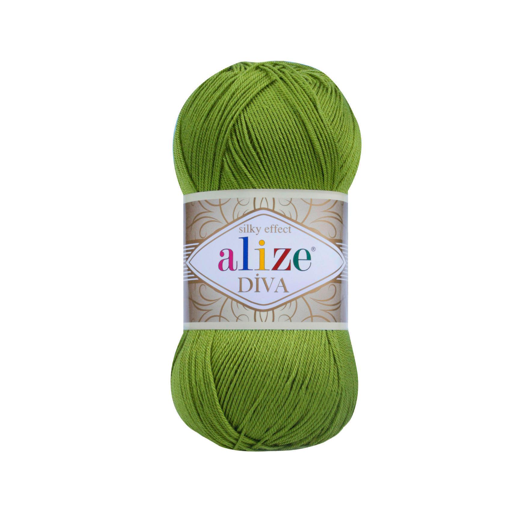 Пряжа Alize Diva 442 оливка (7510)