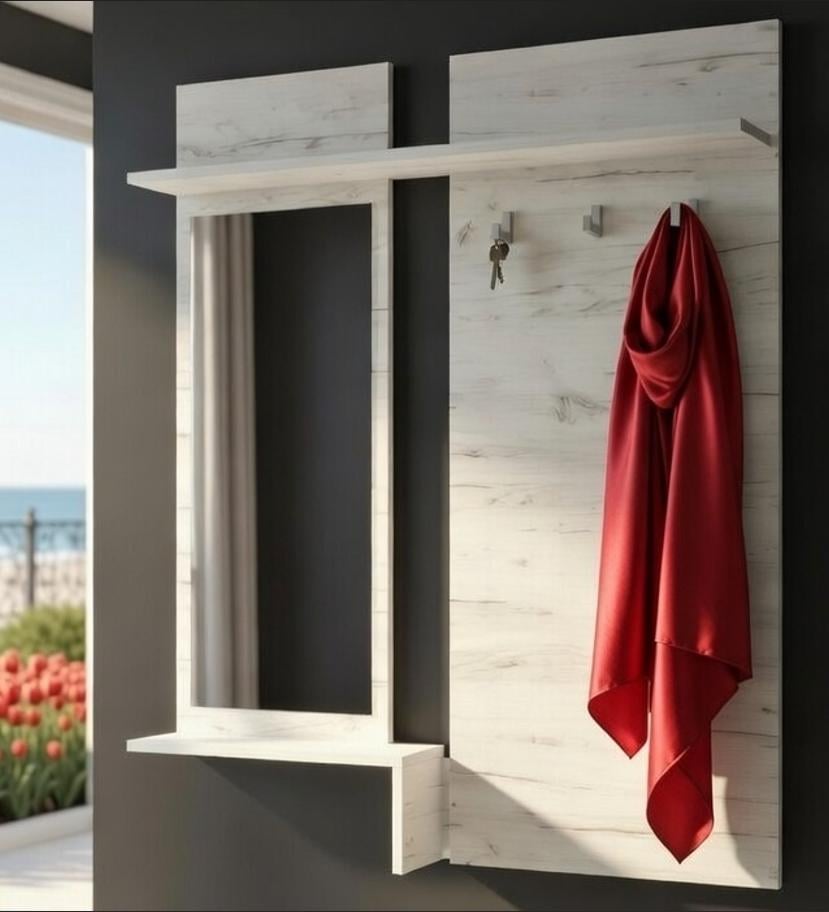 Вішалка Мастер Форм Брайт 900х376х2000 мм лівостороння Дуб крафт білий (07902)