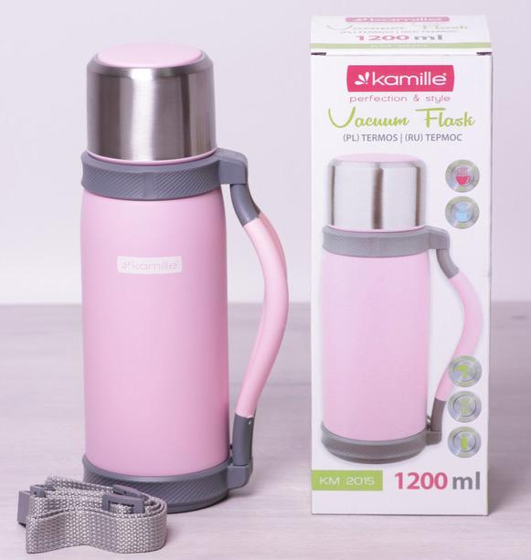 Термос Kamille Perfection з ремінцем та ручкою 1200 мл - фото 4 Термос Kamille Perfection з ремінцем та ручкою 1200 мл - фото 4