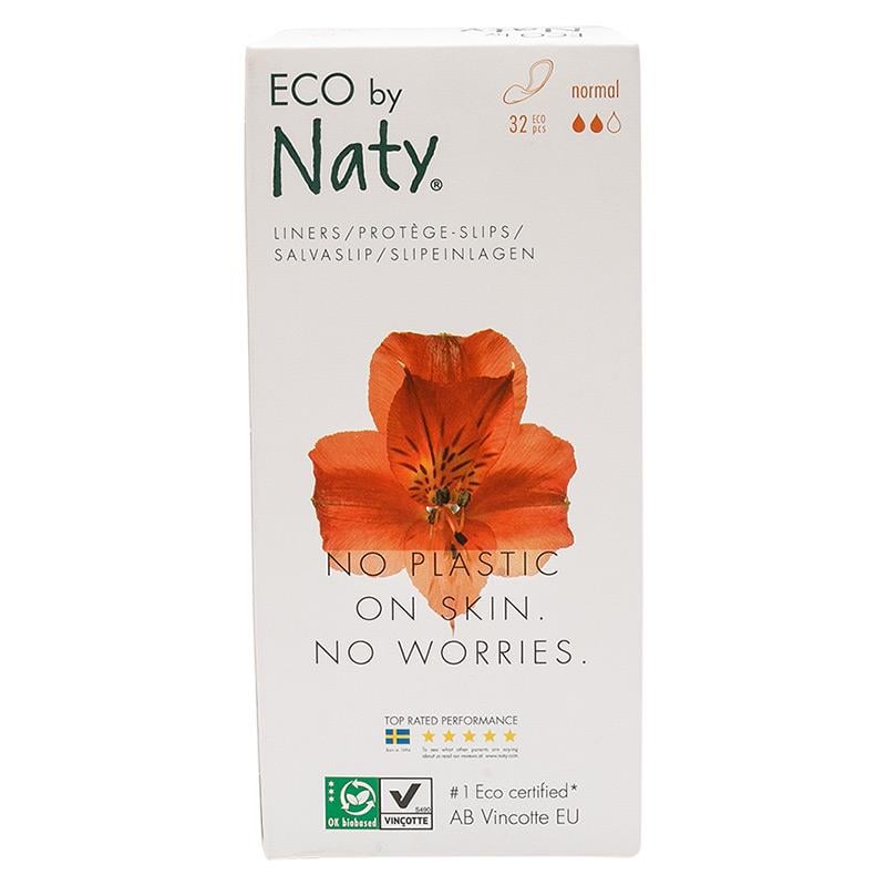 Прокладки щоденні гігієнічні Eco by Naty Normal стандарт 2 краплі 32 шт. (244701)