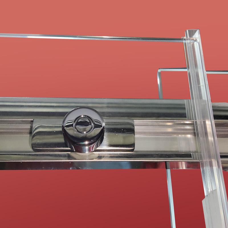 Душевая дверь в нишу KOER SR SD02-120x200-TR-01 прозрачное стекло Easy Clean 8 мм Хром (KR5384) - фото 8