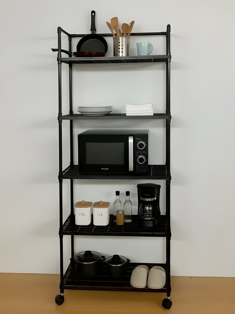 Етажерка-стелаж для зберігання з роликами 5-ярусів 120х50х26 см Чорний (9196654310) - фото 8