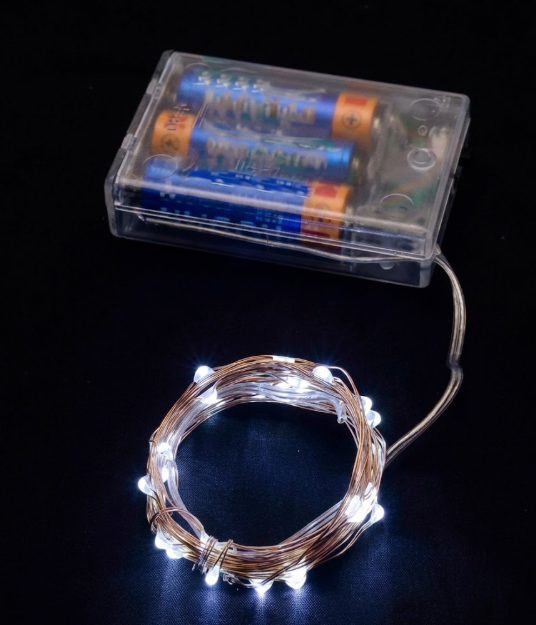 Гирлянда Роса на батарейках 20 LED 2 м Белый (FFJ00141)