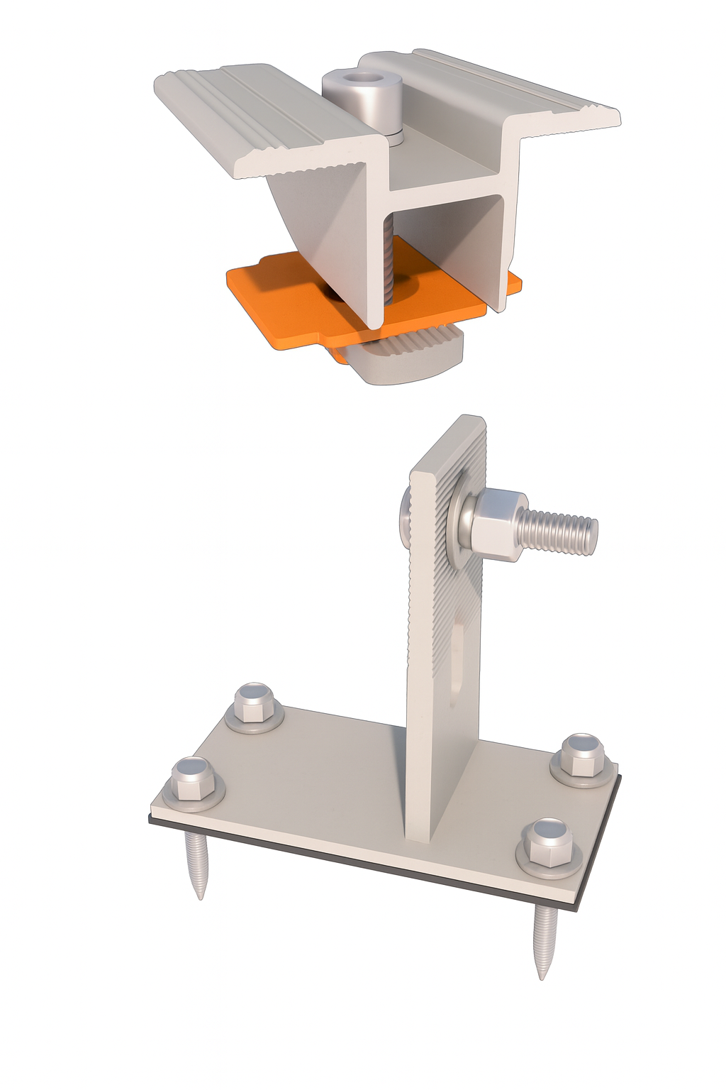 Комплект для крепления солнечных панелей Kritper Bitum IV к битумной черепице Белый (27918765)