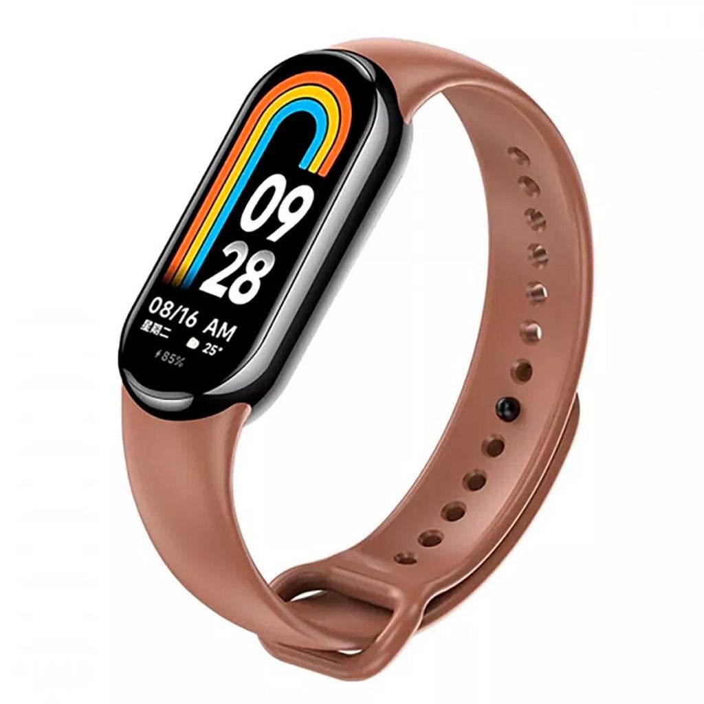 Ремешок силиконовый для фитнеса браслета Xiaomi Band 8 Коричневый