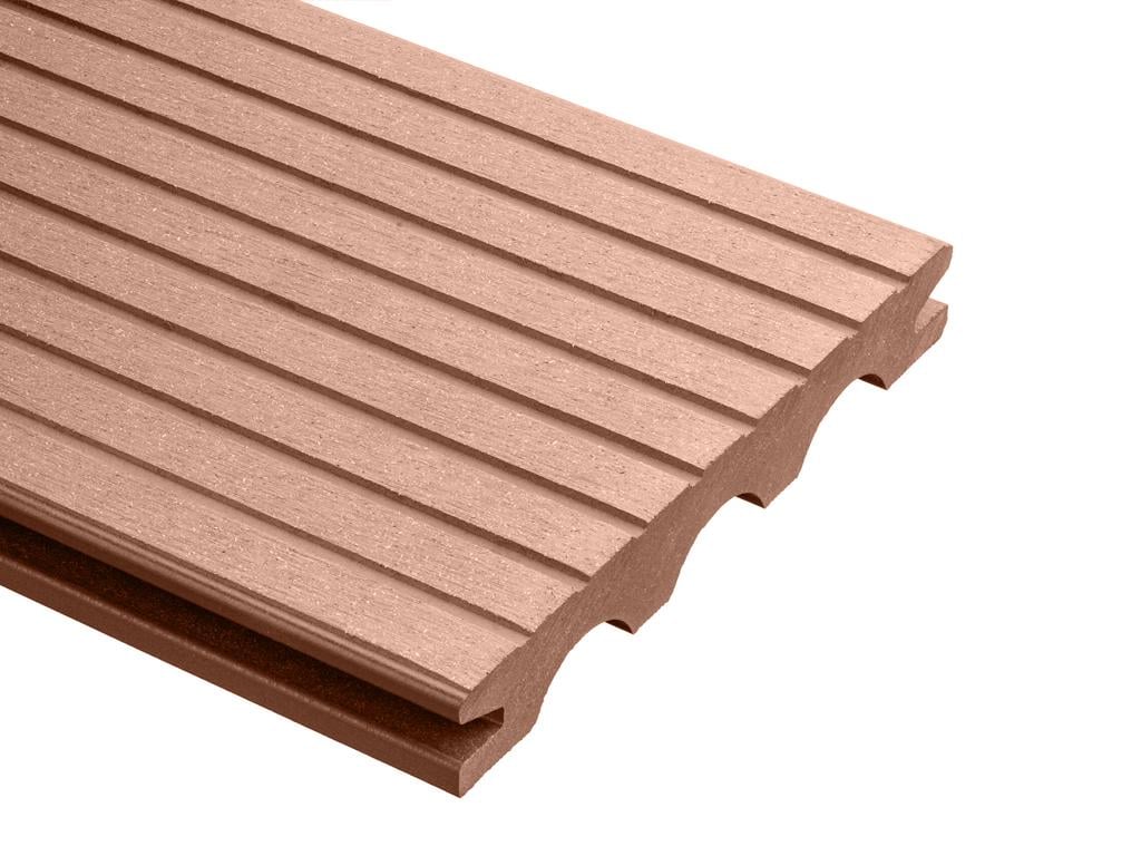 Террасная доска Holzdorf массив 140×20х2400 мм браш Каштан (28678710) - фото 1