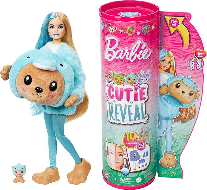 Кукла Barbie Cutie Reveal Animal Plush Costume Teddy Bear as Dolphin (17723639)