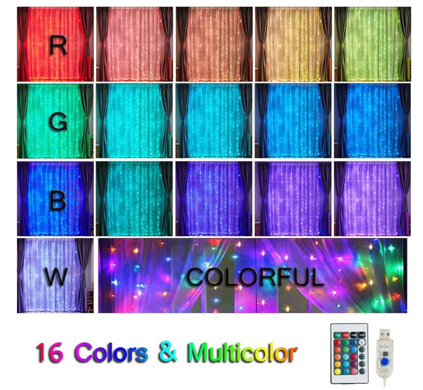 Гірлянда світлодіодна Ltl Бахрома 200 led 3x3 м штора 16 кольорів - фото 2 Гірлянда світлодіодна Ltl Бахрома 200 led 3x3 м штора 16 кольорів - фото 2