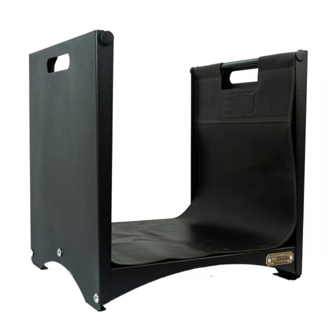 Корзина дровяная cтальная Ferrum Дионис с ручками с сумкой из натуральной кожи (28733205)