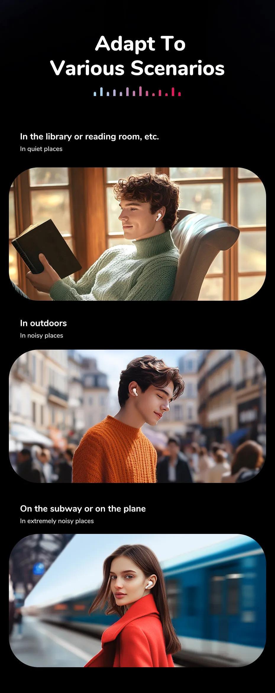 Навушники бездротові UGREEN EchoBuds Magic Кейс з LCD екраном ANC 52 дБ Hi-Res Audio LDAC Bluetooth 5.4 Білий (55137) - фото 24 Навушники бездротові UGREEN EchoBuds Magic Кейс з LCD екраном ANC 52 дБ Hi-Res Audio LDAC Bluetooth 5.4 Білий (55137) - фото 24