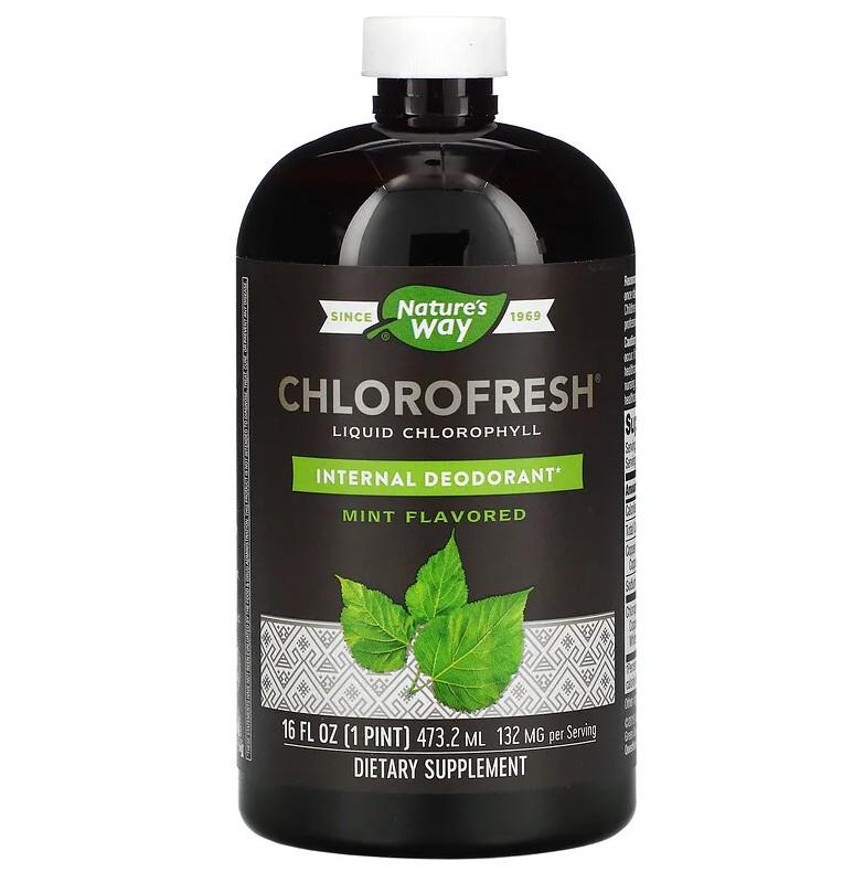 Натуральная добавка Nature's Way Chlorofresh Liquid Chlorophyll Mint 132 мг 473,2 мл