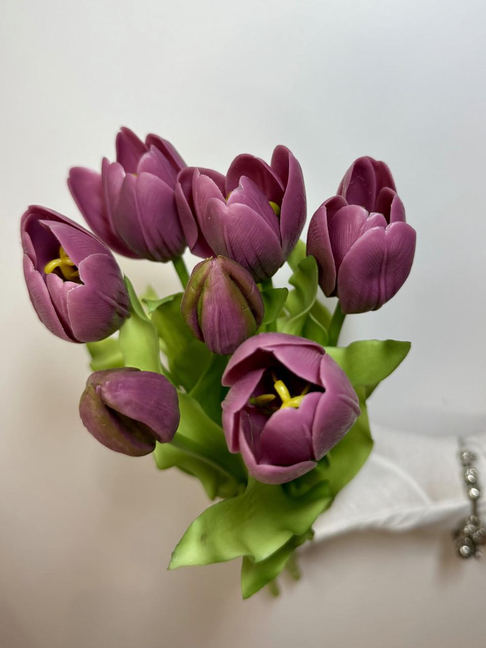 Букет тюльпанов силиконовый 7 веток 35 см