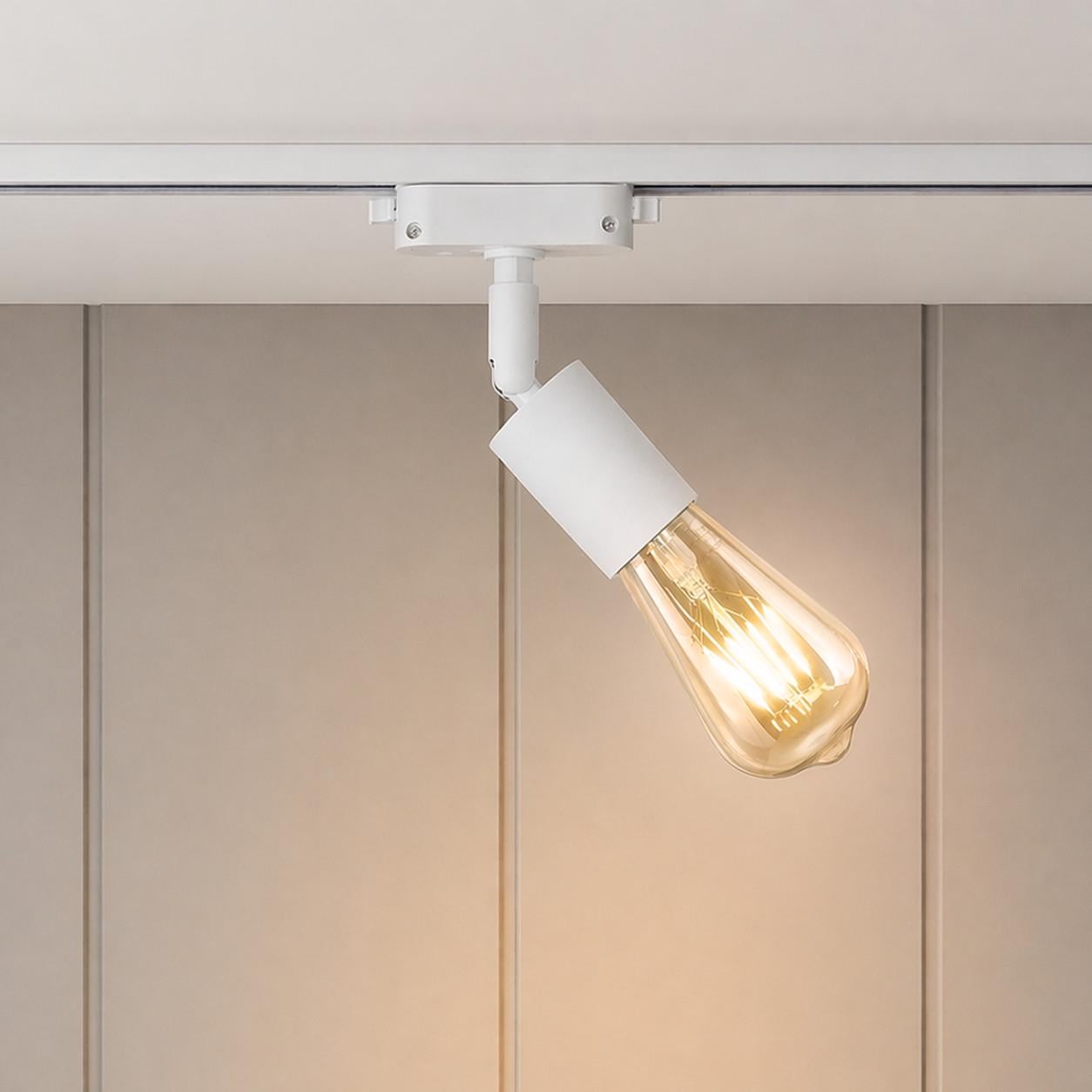 Світильник трековий MSK ELECTRIC Asket з регульованим кутом нахилу під лампу Е27 Білий (NL 1222 WH)