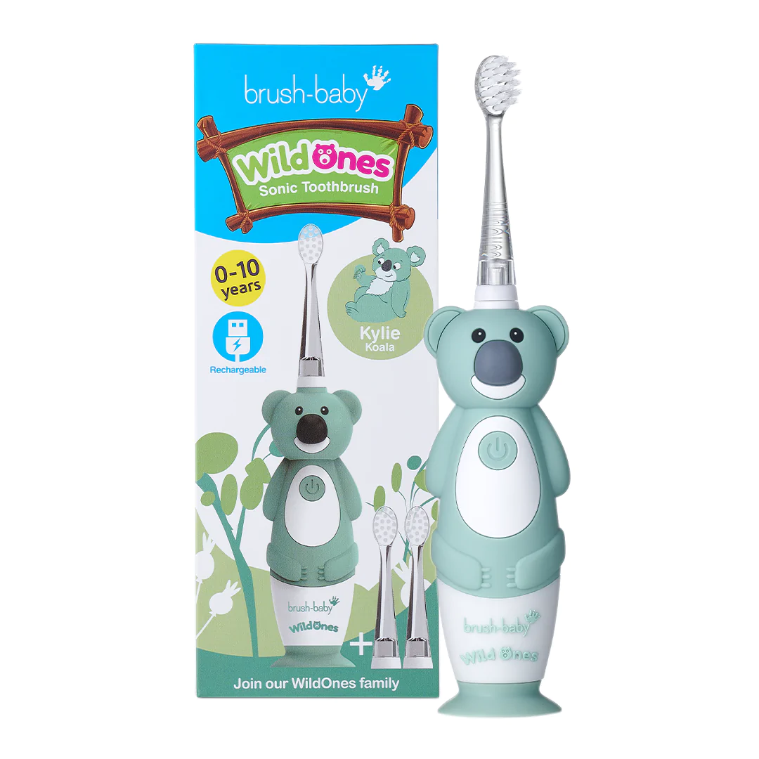 Зубная щетка звуковая Brush-Baby от 0 до 10 лет Коала 3 насадки (6699)