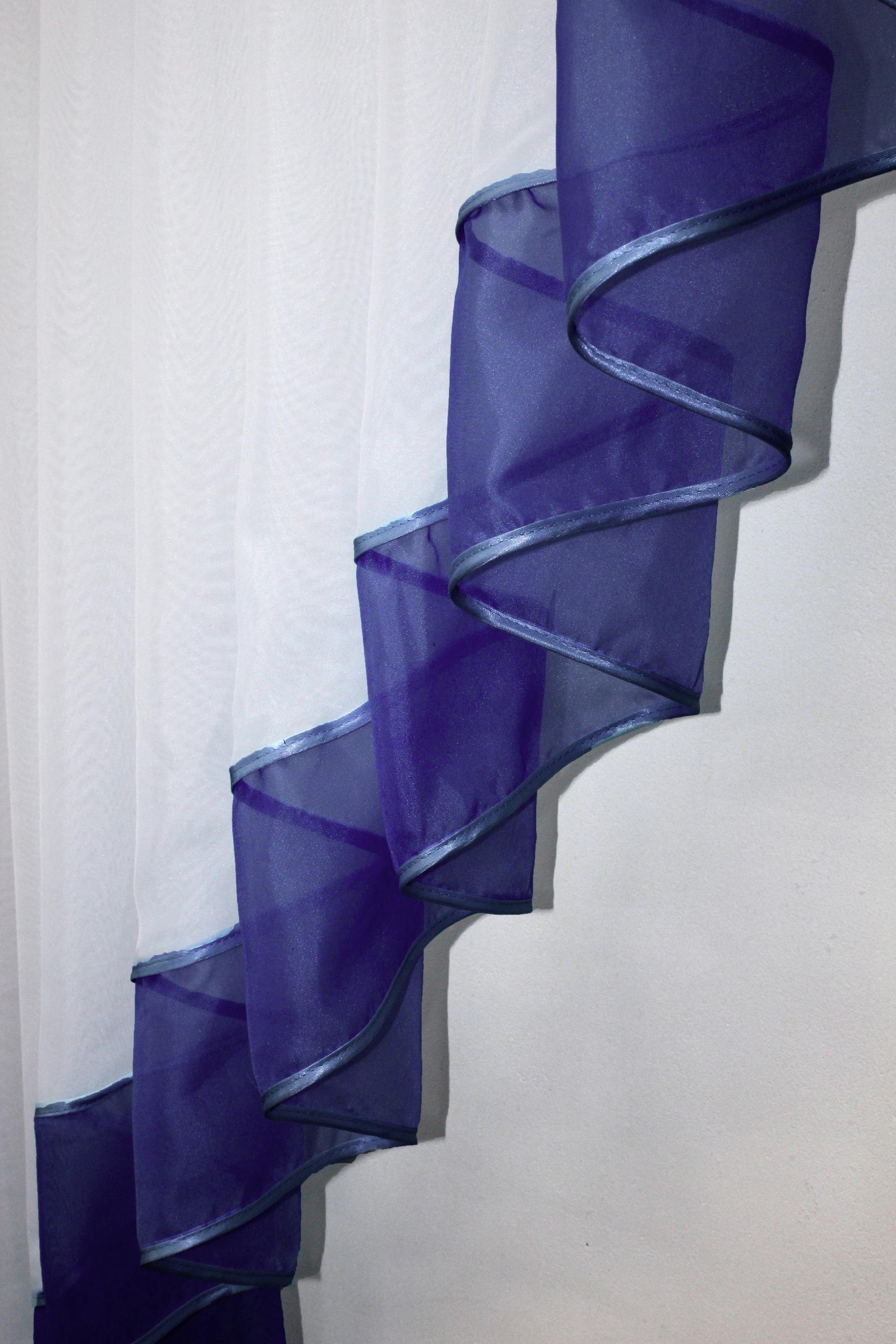 Фіранка кухонна VR-Textil № 023к 150х150 см Білий/Синій (50-877) - фото 3 Фіранка кухонна VR-Textil № 023к 150х150 см Білий/Синій (50-877) - фото 3