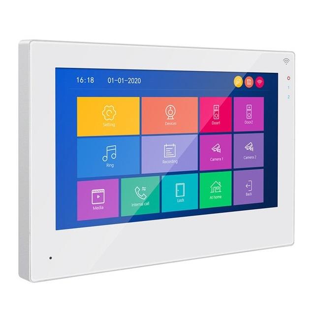 Відеодомофон Wi-Fi MT-TUYA 95703H сенсорний 7" 18 см White