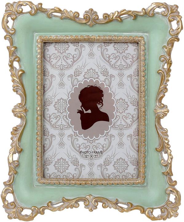 Фоторамка Classic для фото 13х18 см полистоун Мята с золотом (BD-450-224)