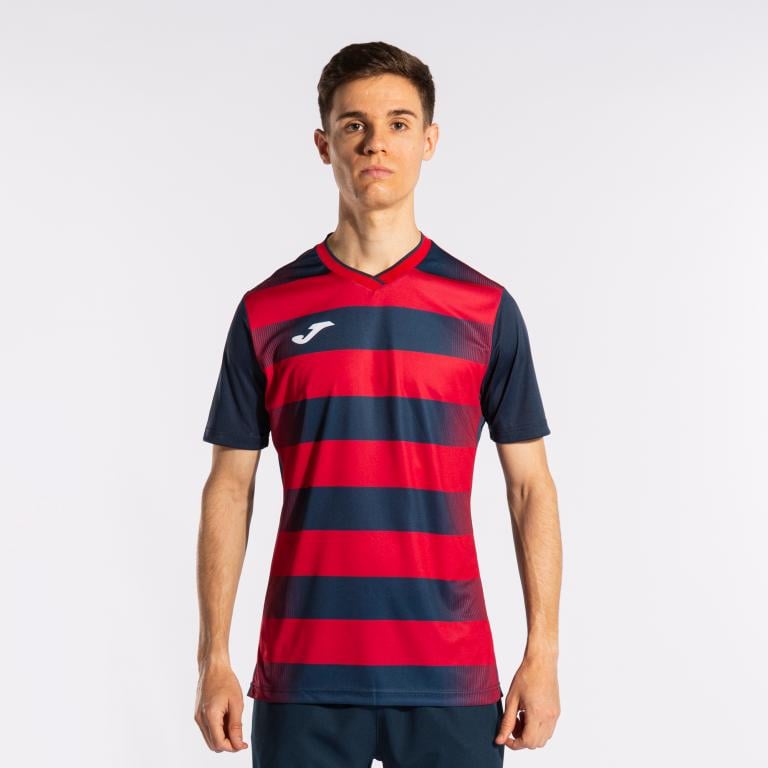 Футболка Joma 102838.336 Europa V Short Sleeve T-Shirt M Navy/Red (8445456393320) - фото 1