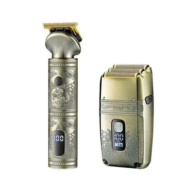 Набор для стрижки VGR V-649 8813 с триммером и электробритвой IPX6 беспроводной 700/1200 мАч Золотой (13800634)