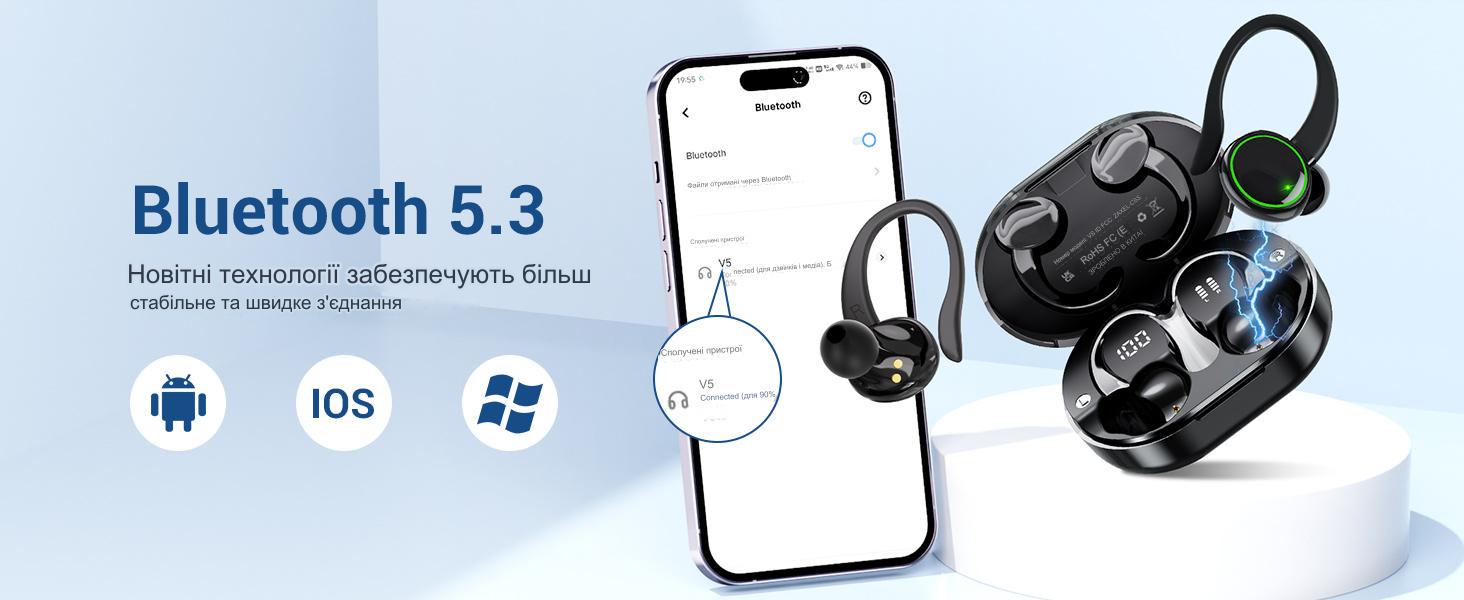 Наушники с креплением на ушах TWS EDYELL V5 (7005) - фото 3