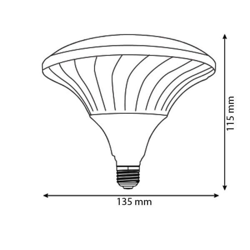 Лампа світлодіодна промислова Horoz Electric UFO PRO-30 30W 6400K E27 - фото 3