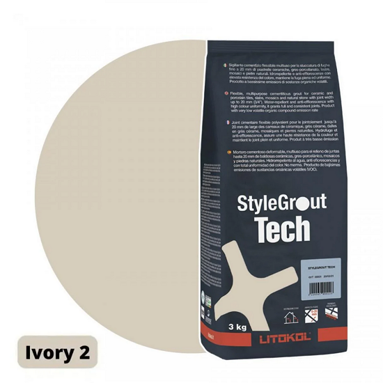 Затирка для плитки цементная Litokol StyleGrout Tech 0-20 3 кг Ivory 2 (SGTCHIVR20063) - фото 1