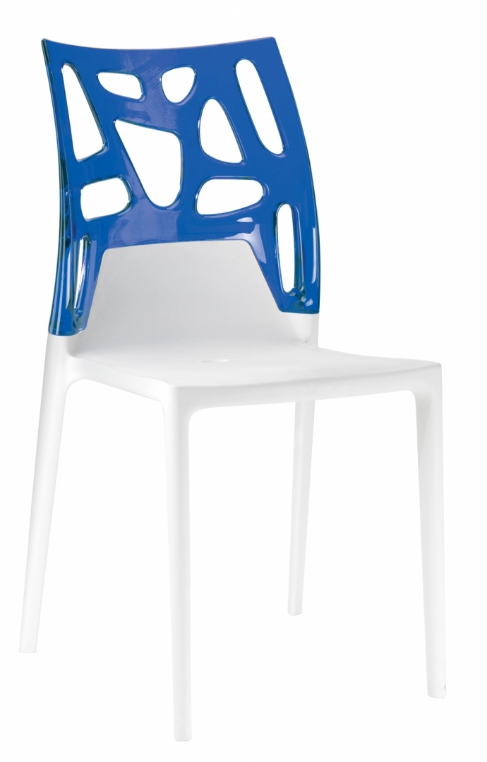 Стул Litolan Papatya Ego-Rock белое сидение Прозрачно-синий (DR001981)