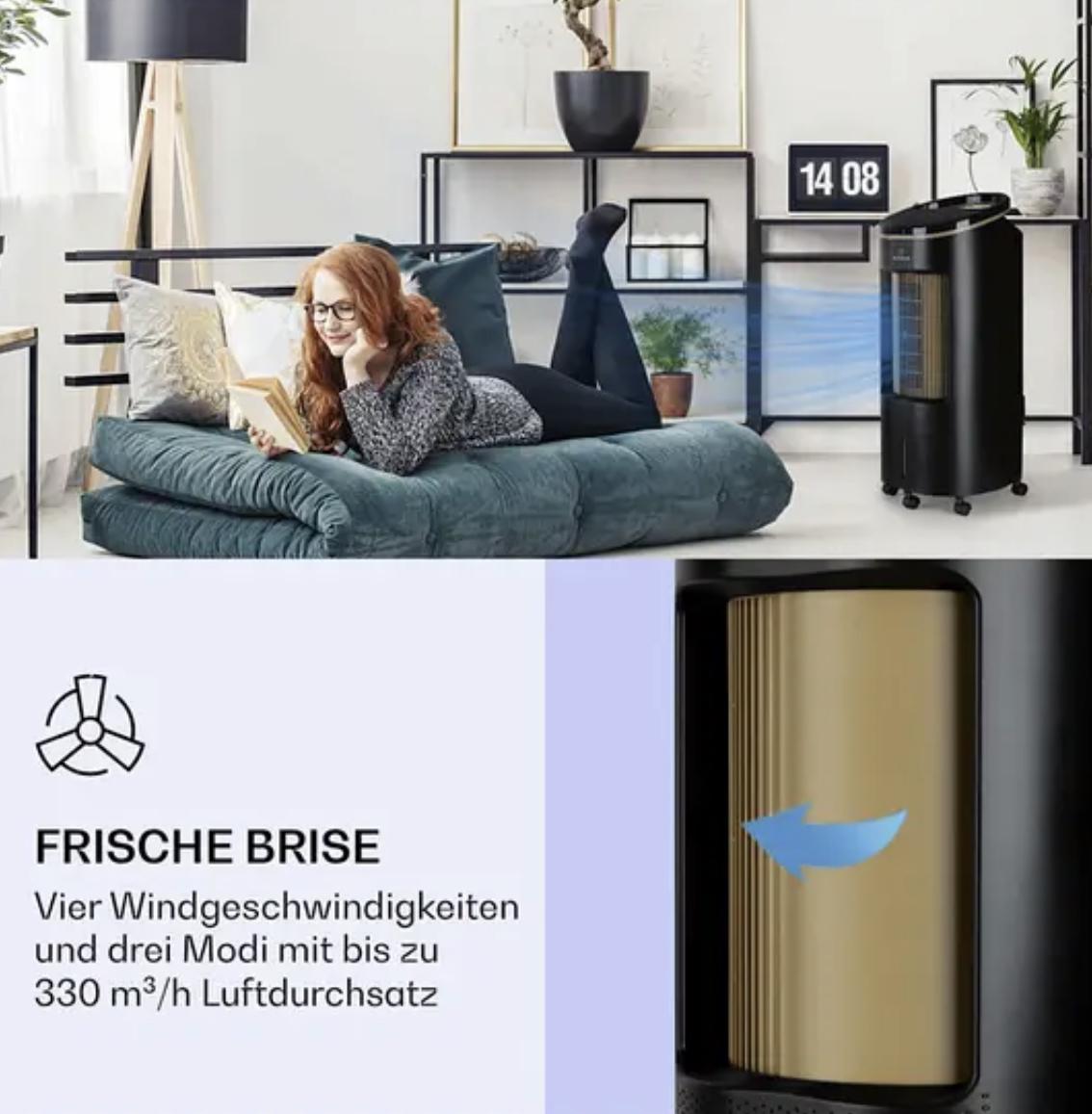 Охолоджувач-вентилятор Klarstein IceWind Plus 4в1 повітроохолоджувач коливальний пульт дистанційного керування 330 м3/год - фото 2 Охолоджувач-вентилятор Klarstein IceWind Plus 4в1 повітроохолоджувач коливальний пульт дистанційного керування 330 м3/год - фото 2