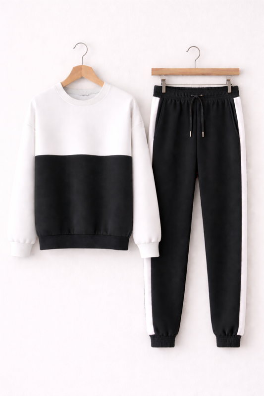 Спортивний костюм чоловічий весняний Zruchno світшот та штани L Біло-чорний (33500504)