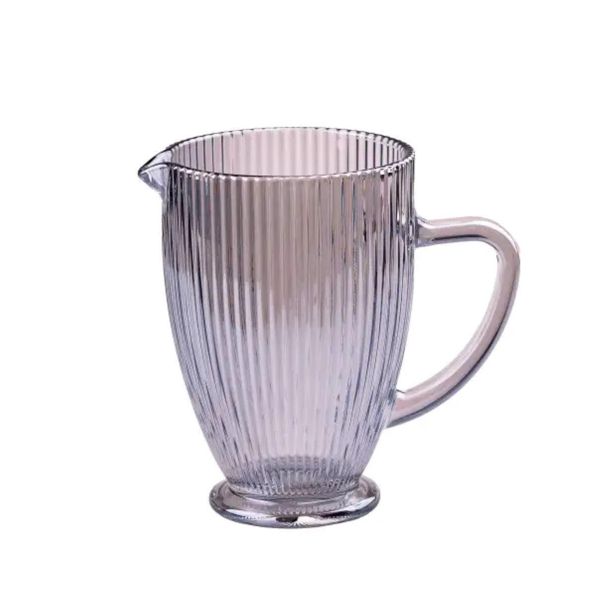 Кувшин для напитков ребристый с толстого стекла 1,2 л Голубой (3230)