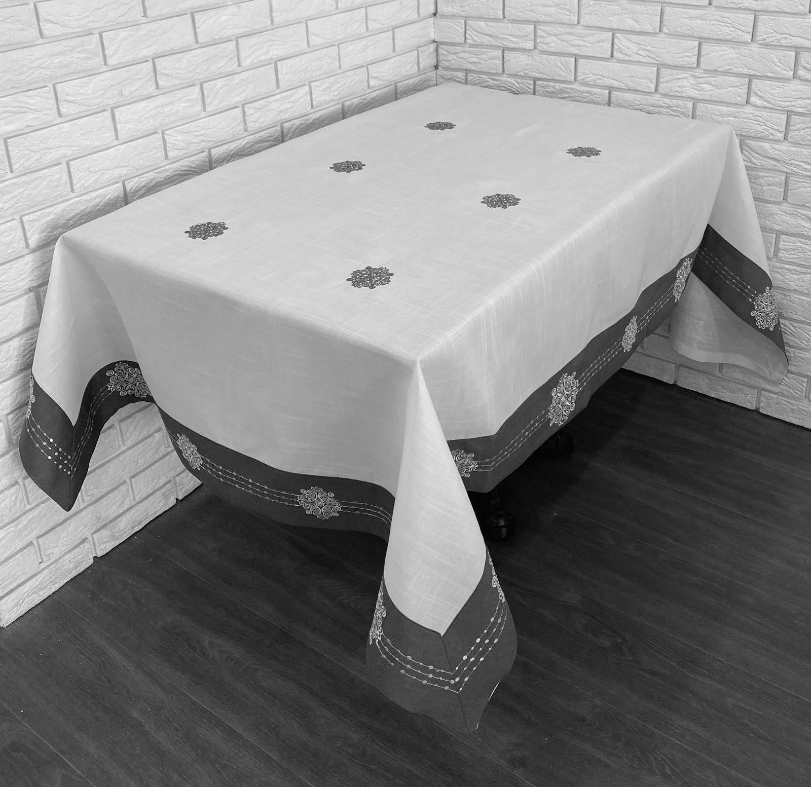 ᐉ Скатерть Королевская 150x220 см см NL-205490 Серый (CN22730)