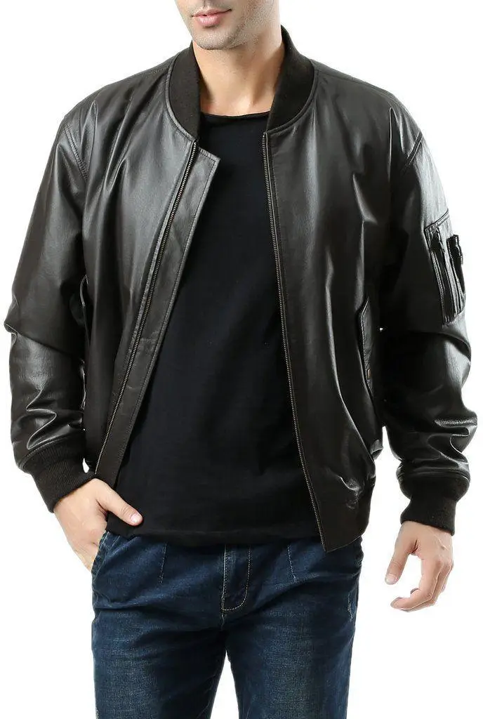 Льотна куртка Alpha Industries Leather MA-1 Flight Jacket XL Black (MLM21000A1BXL) - фото 6