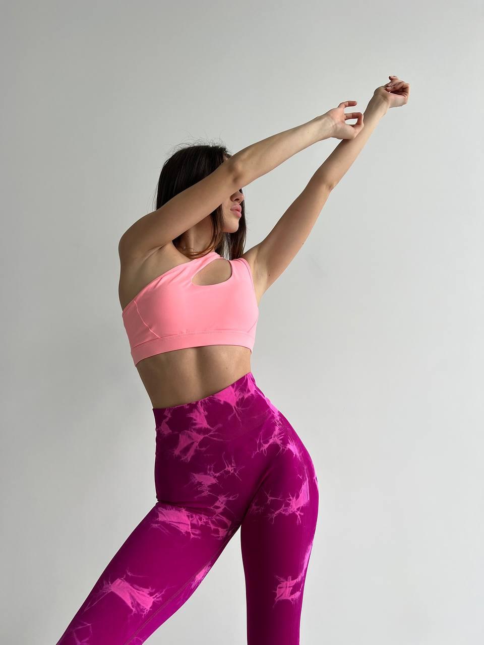 Леггинсы с мраморным принтом L Фуксия (HX0170000L) - фото 2 Леггинсы с мраморным принтом L Фуксия (HX0170000L) - фото 2