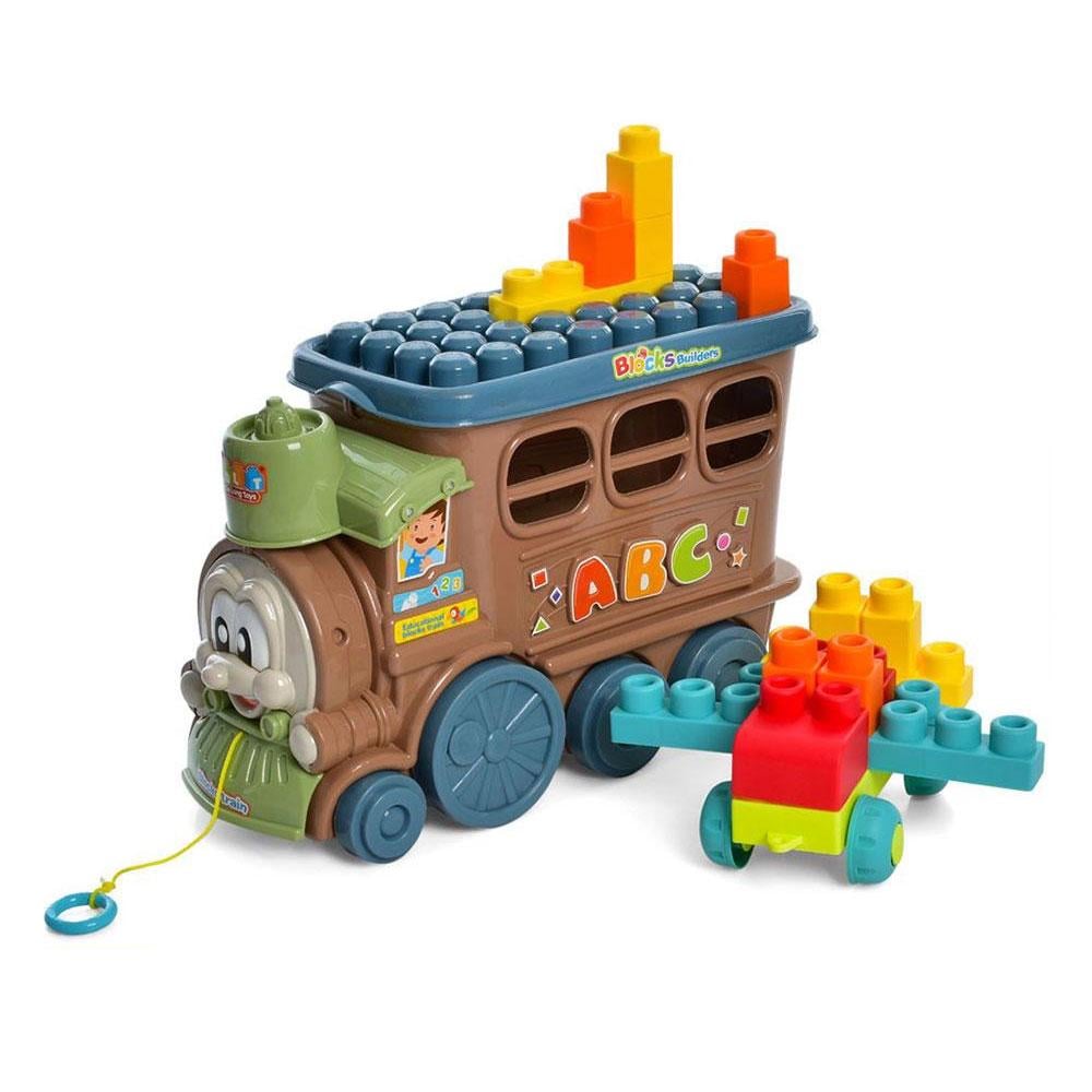 Конструктор детский поезд с мягкими блоками (6060)