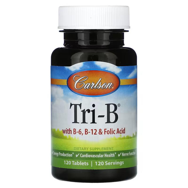 Витамины группы B Carlson Tri-B with B6, B12 & Folic Acid 120 таблеток