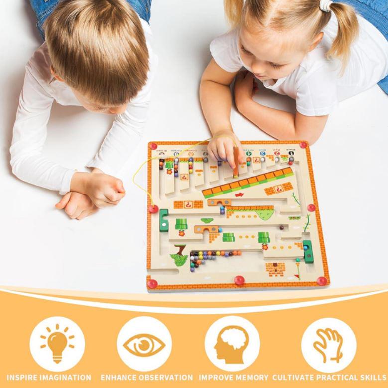 Игрушка для детей развивающая Монтессори деревянная сортер-лабиринт с магнитными шариками от 3 лет (25401839) - фото 6 Игрушка для детей развивающая Монтессори деревянная сортер-лабиринт с магнитными шариками от 3 лет (25401839) - фото 6