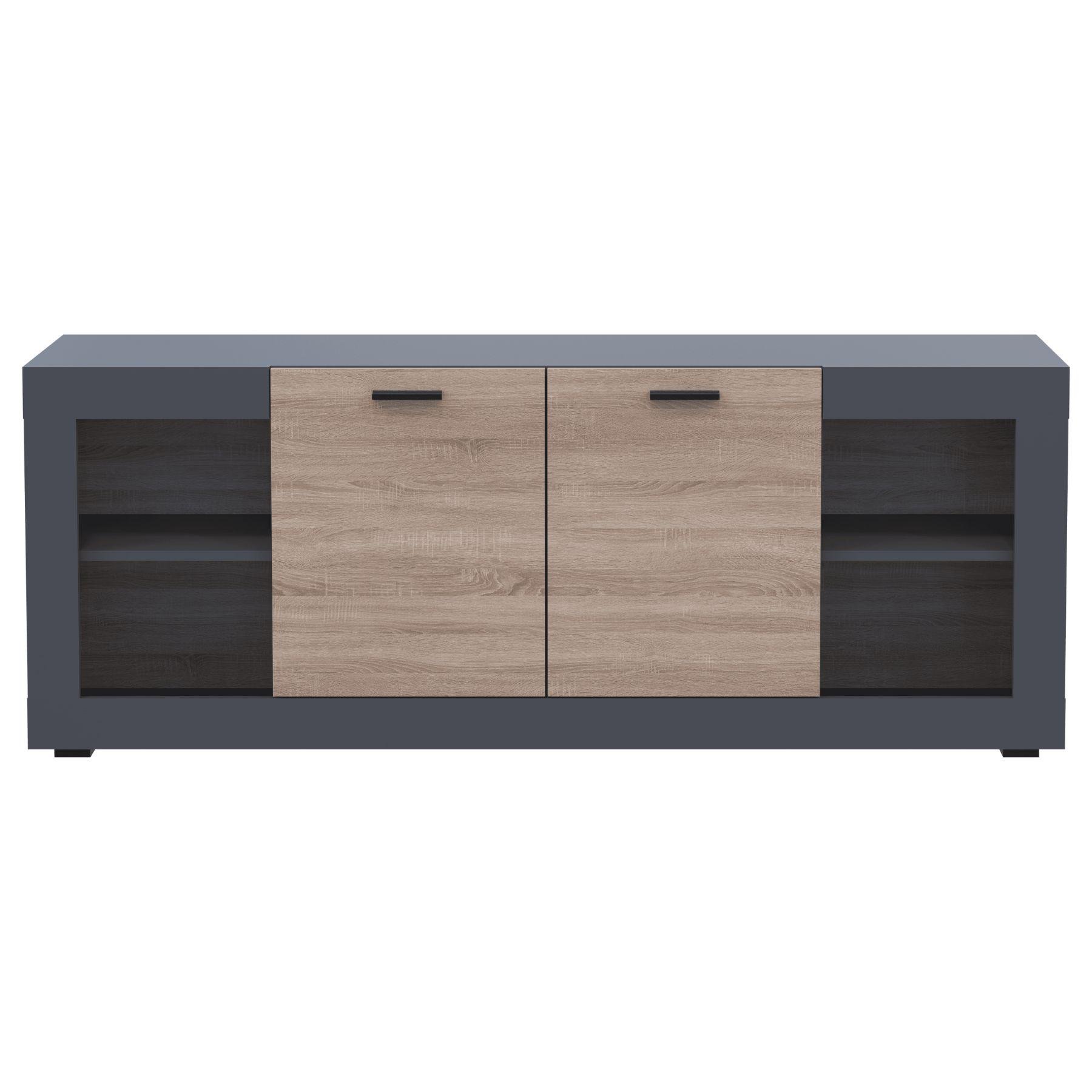 Тумба под ТВ Doros Дана 160х41,6х63 см Графитовый/Дуб Сонома (DRS-011343)