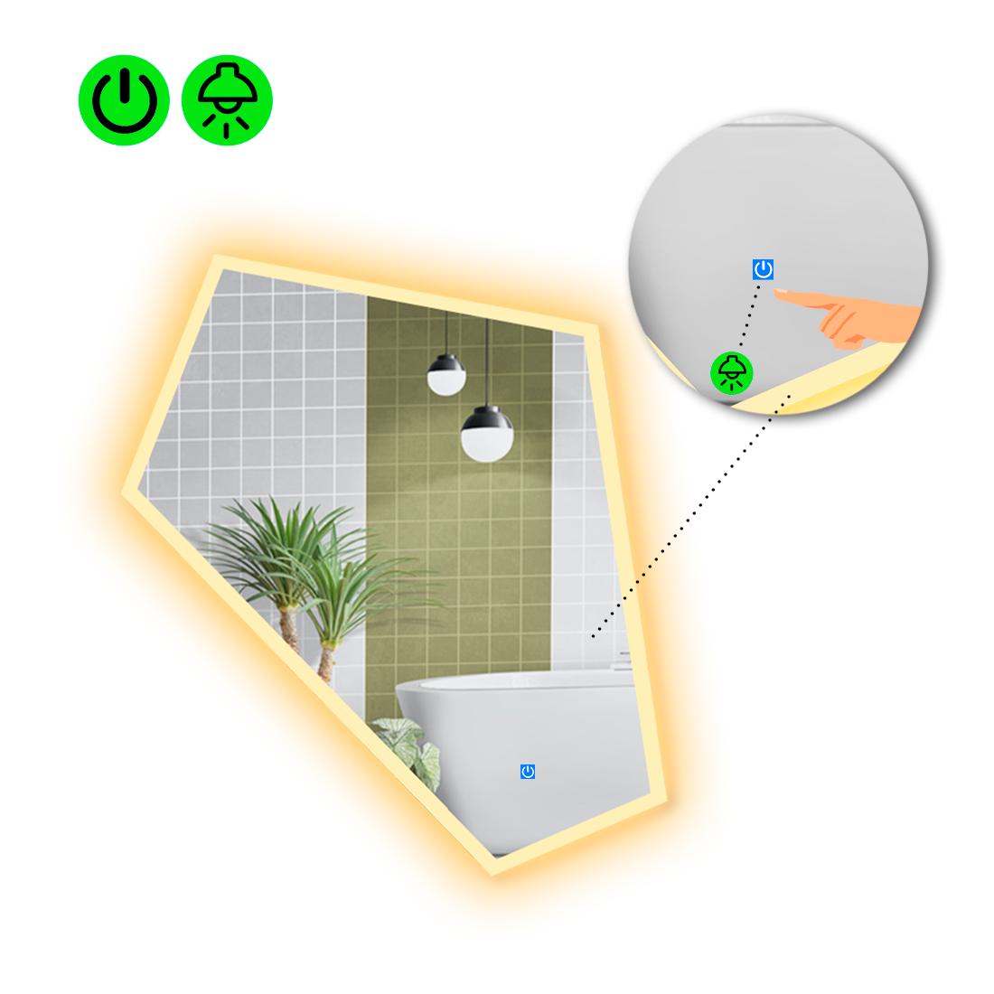 Зеркало с LED подсветкой Modulo 3 с сенсорной кнопкой управления 100x85 см (8737907)