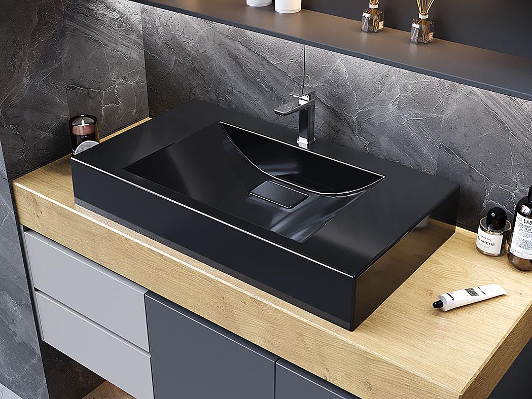 Умывальник накладной Luxor Veo 80 см Black (718)