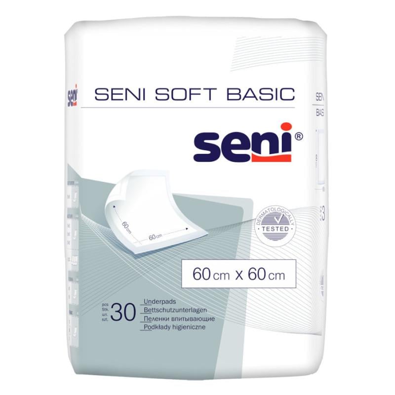 Пелюшки вбираючі Seni Soft Basic Економ упаковка 60x60 см 30 шт. (000006309)