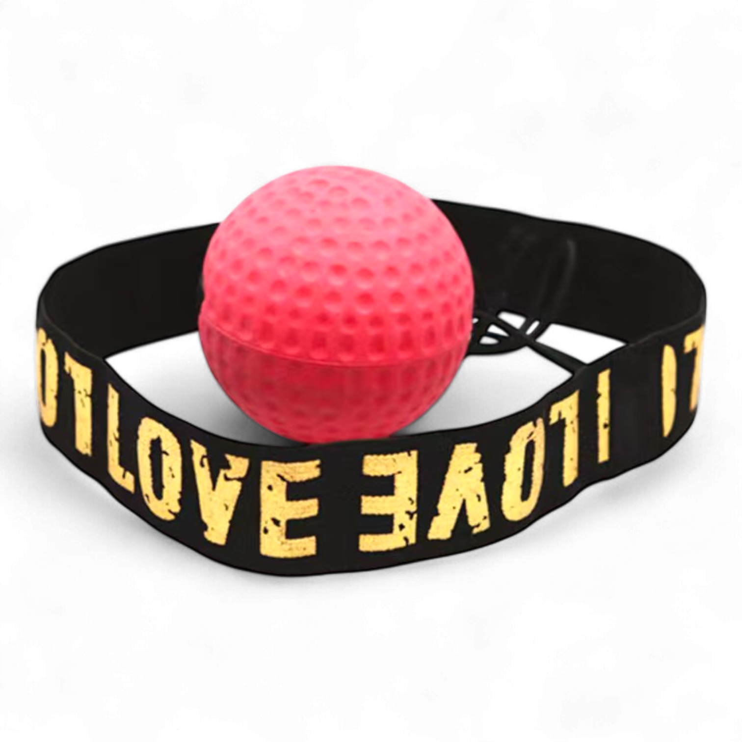 Файтбол для бокса Univerza на резинке с повязкой на голову Красный