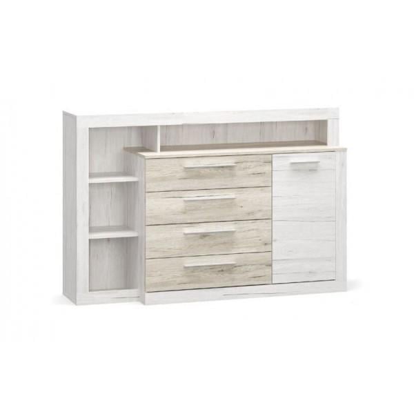 Комод Ким 1Д4Ш /1606x452x1075 из ДСП цвет дуб санремо Мебель Сервис