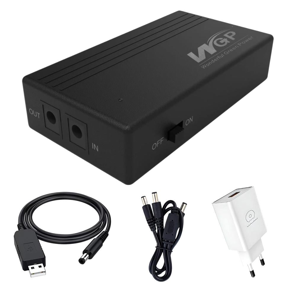 UPS для роутера WGP 1202A MINI DC 7800 mah 5v 9v 12v Чорний (5d1d2d85)