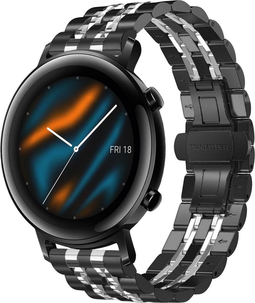 Браслет металлический Spinye Line для Huawei Watch GT 2 42 мм Black Silver (29019-03)